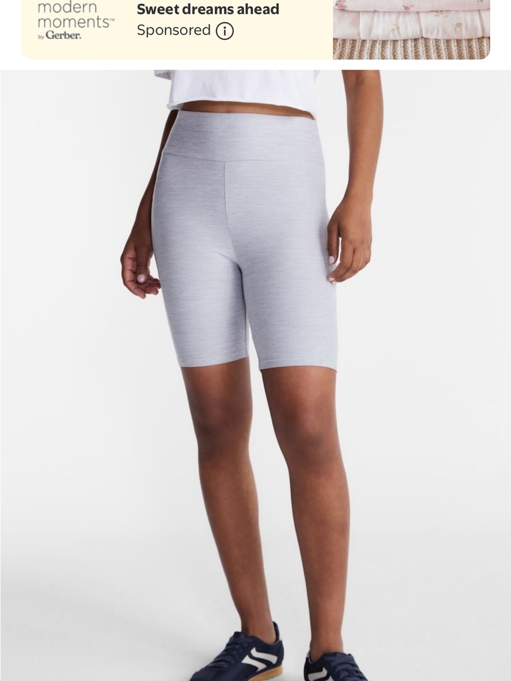 No Boundaries Light Heather Gray High-Rise Bike Shorts